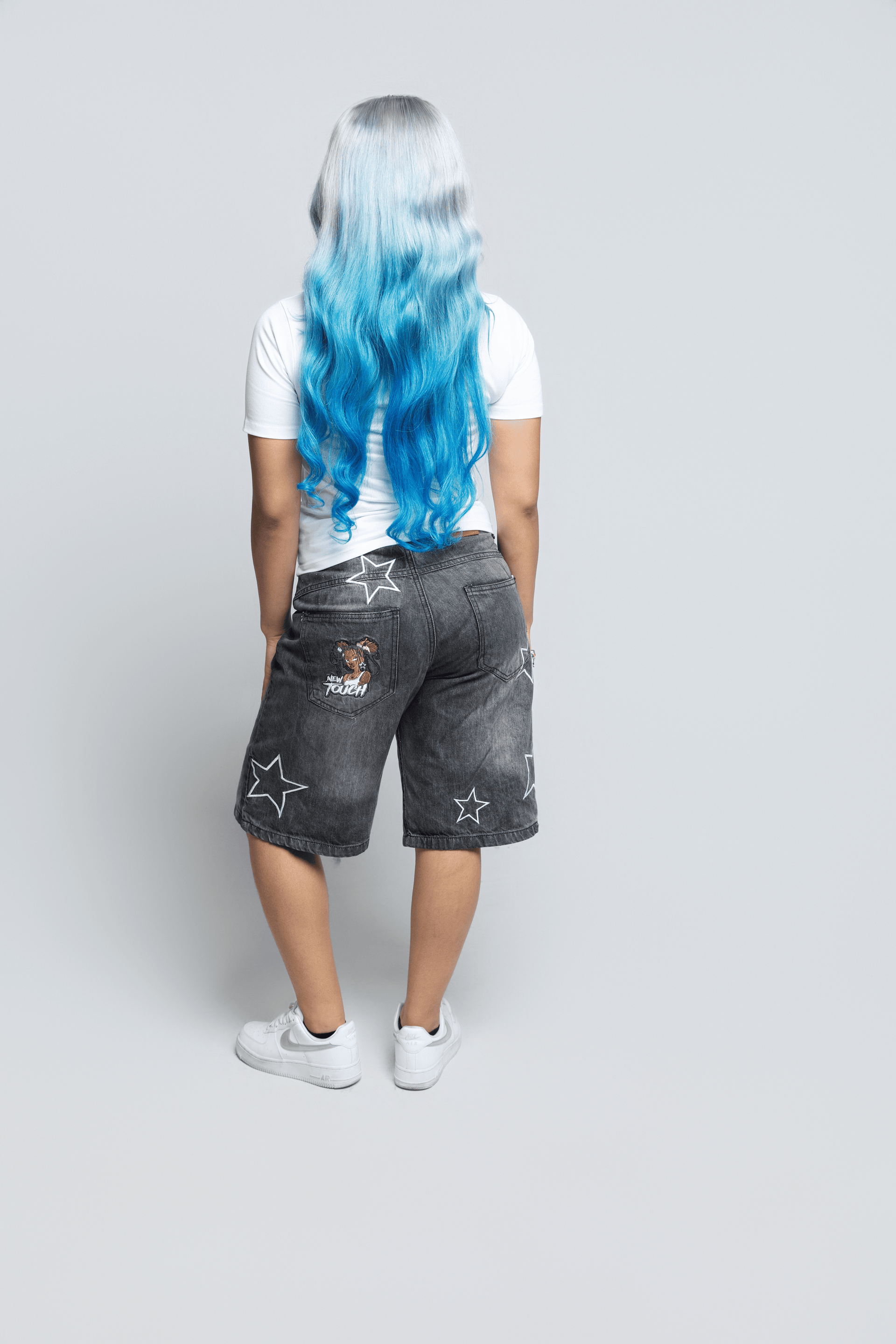 Black/Pink Double Waisted Jorts