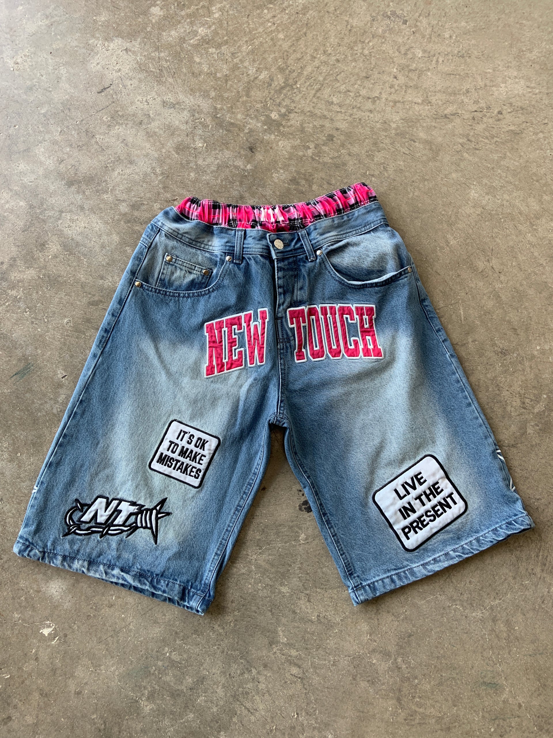 Light Blue/Pink Double Waisted Jorts