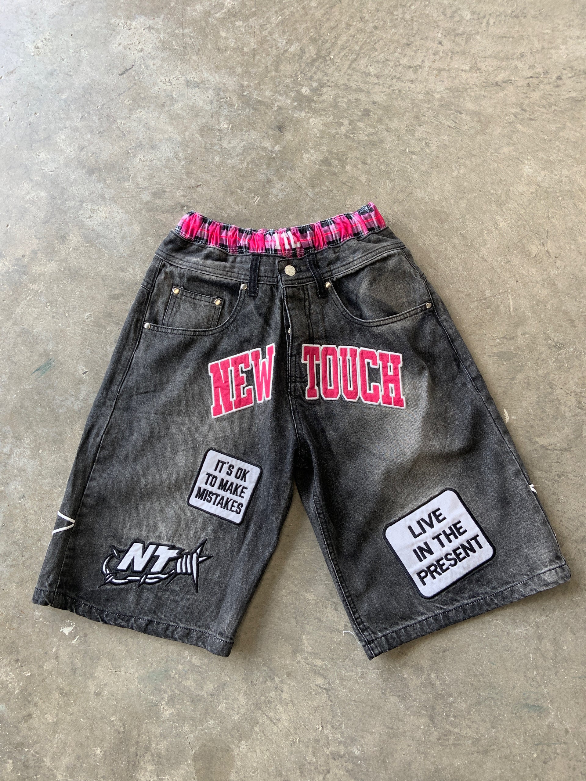 Black/Pink Double Waisted Jorts